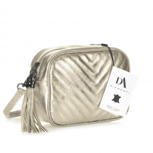 Geanta dama de umar din piele naturala DiAmanti Costanza Oro Chiaro